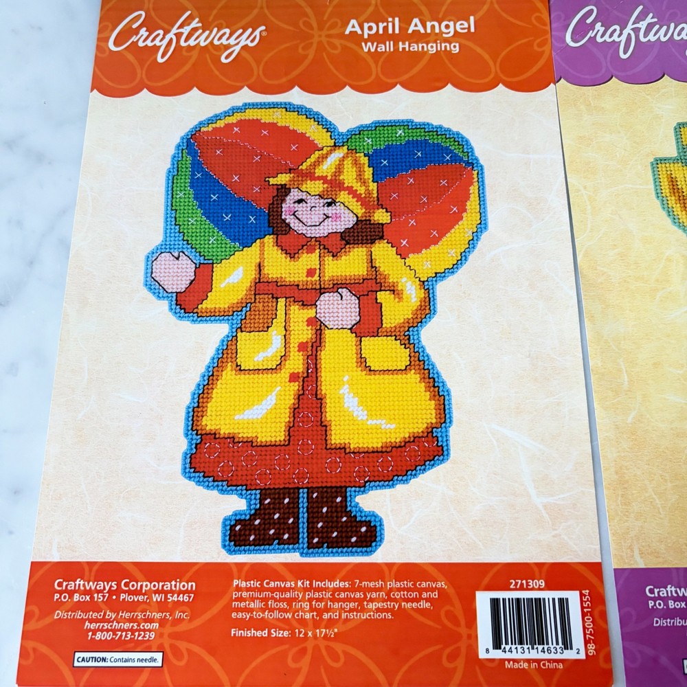 Craftways Monthly Angel Plastic Canvas Wall Hanging Patterns - 9 Patterns Only