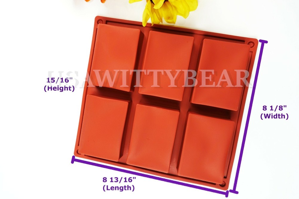 Rectangle Silicone Soap Making Molds Baking DIY Mold For Cake Bakeware US Seller