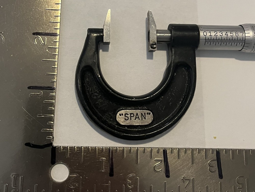 Starrett Gear Cutting Span 0-1 Micrometer Custom Made