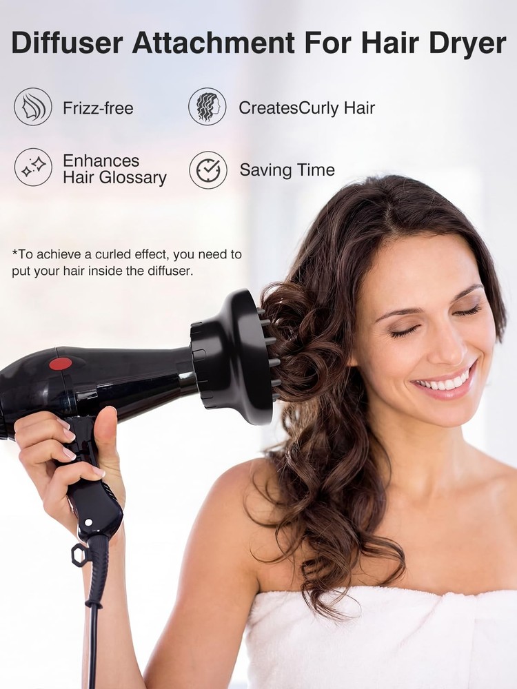 Hair Diffuser, Diffuser Attachment for Hair Dryer, Hair Diffuser for Curly Ha...