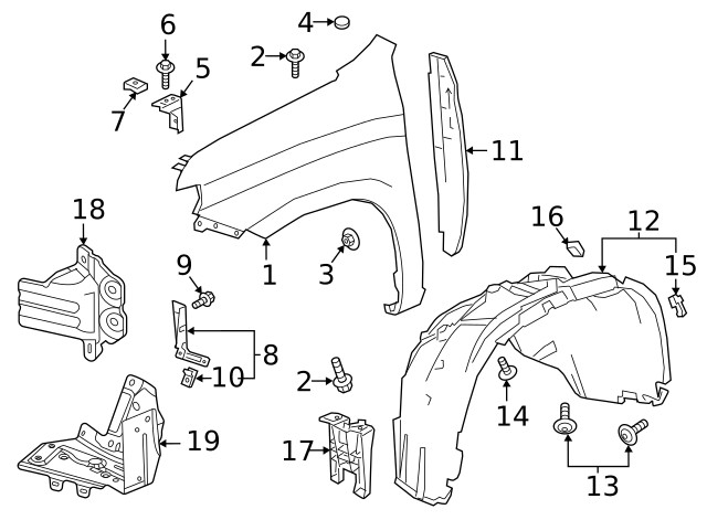 Genuine GM Radiator Support Splash Shield Bracket 84455536