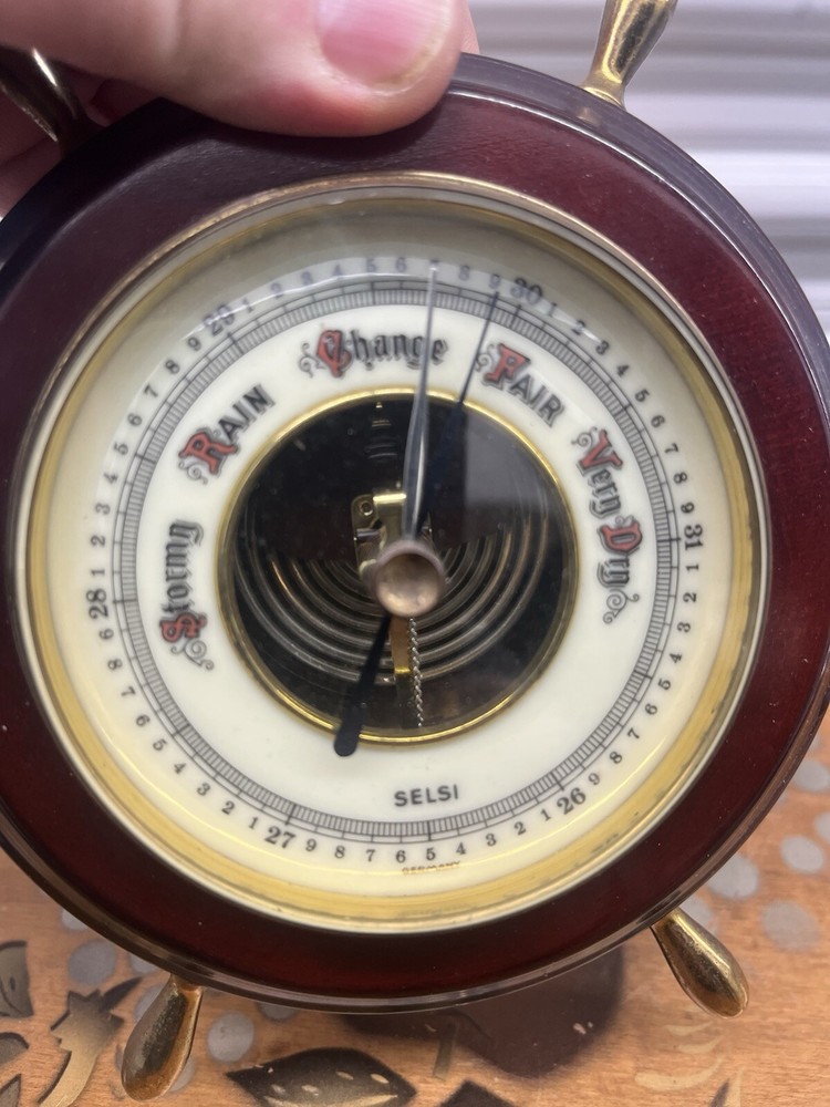Vintage Selsi German Ship Wheel Barometer