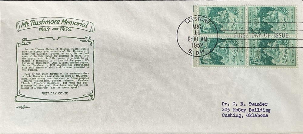 Pent Arts 1011 Mount Rushmore, SD Informative Text #10 Block