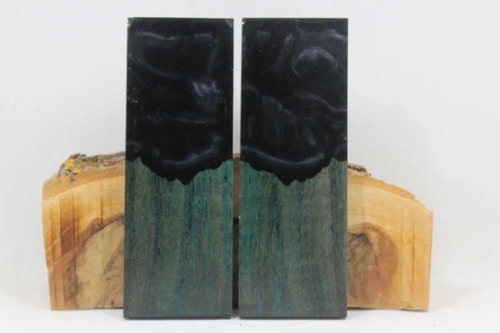 HYBRID STABILIZED DYED MAPLE ONYX CUSTOM COMPOSITE KNIFE HANDLE MATERIAL (8223)