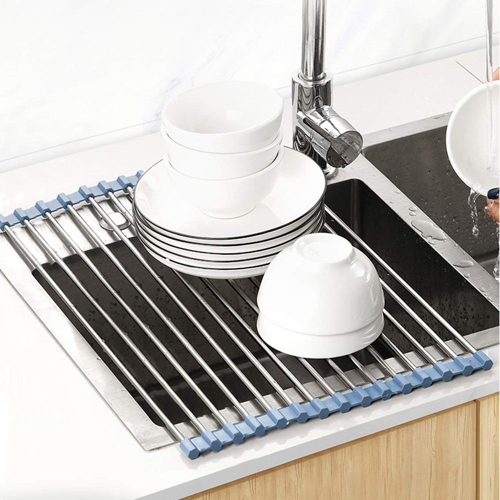 Over The Sink Dish Drying Rack, Roll Up Dish Drying Rack Kitchen Dish Rack St...