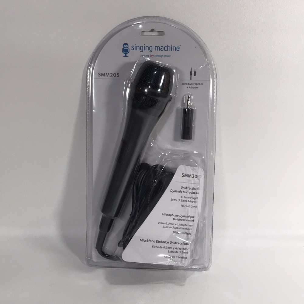 Singing Machine Karaoke Unidirectional Dynamic Microphone w/ 10 Ft. Cord NEW