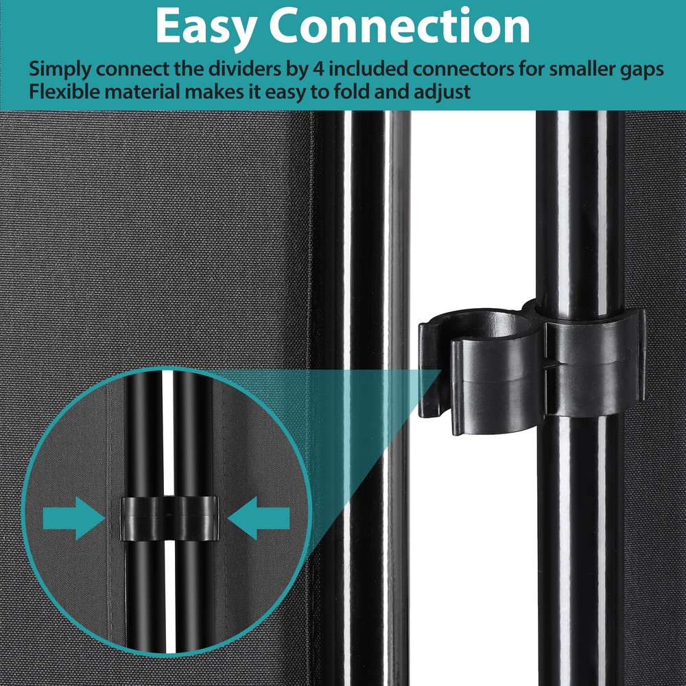 3 Panel Room Divider 6 FT Folding Privacy Panel Screens for Office Separation