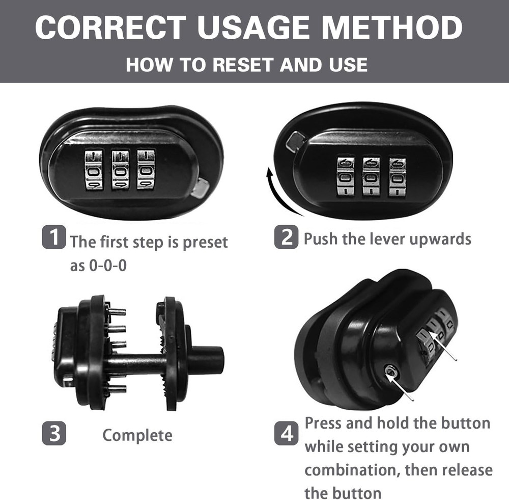 Gun Trigger Lock Set 3 PCS Combination Guard for Black