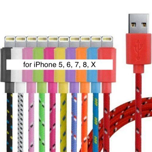 6FT Fabric Braided Charger Cable USB Data Sync FOR apple iPhone X 8 7 6 plus 5s