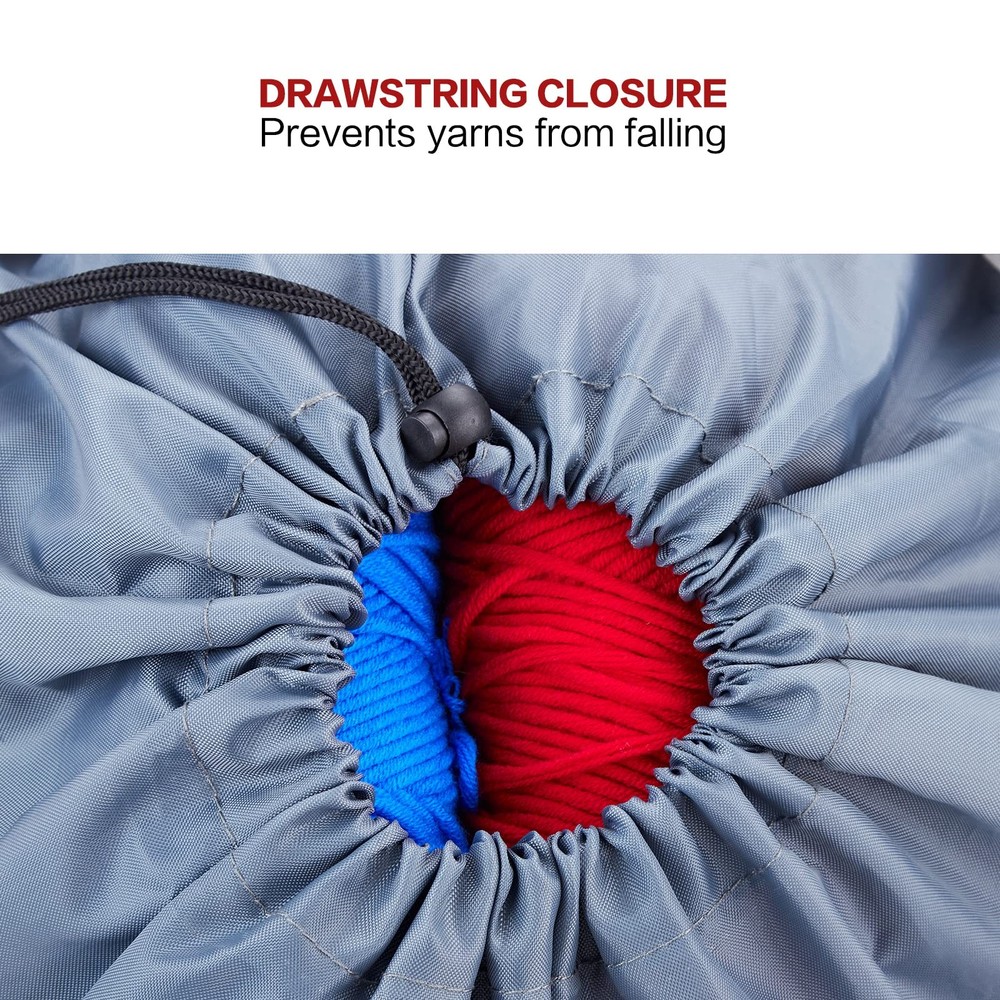 Large Crochet Bag with Customized Front Compartment for Knitting Accessories,...