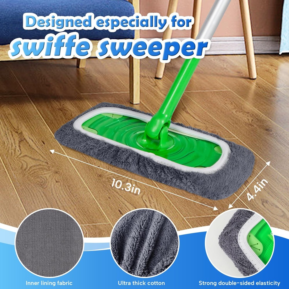 Almohadillas de microfibra reutilizables compatibles con la mopa Swiffer Sweeper