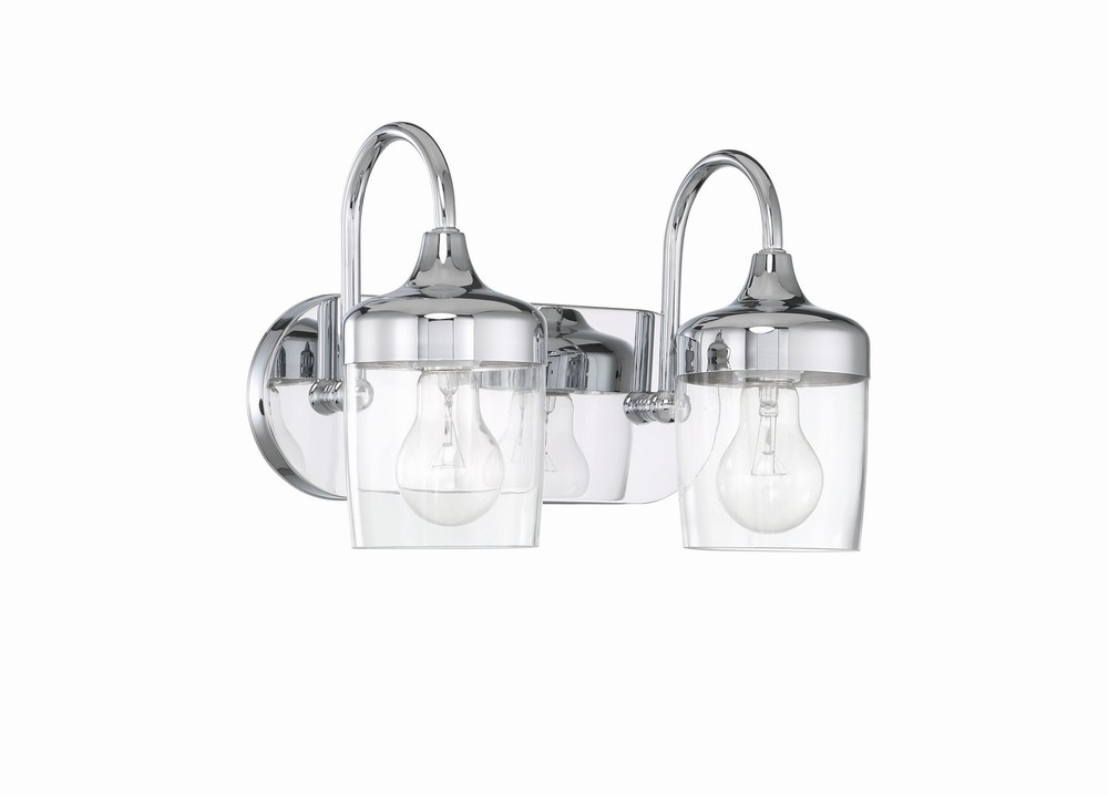 Chrome Two Light Vanity from the Wrenn Collection