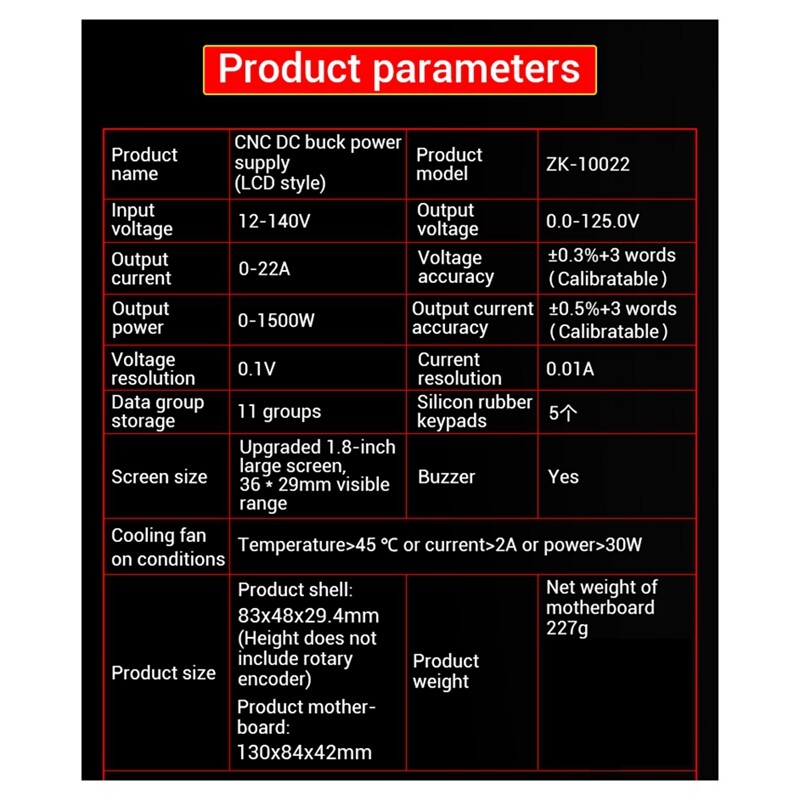-10022 CNC Step-Down DC Adjustable Controlled Power Supply, Constants8486-