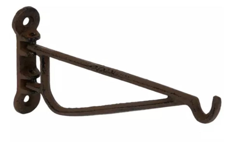 Cast Iron Wall Bracket LANTERN PLANT Cage Hanger Swivel Hook Bracket-rustic 9.3"