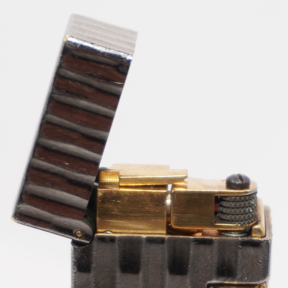 Dunhill Lighter oxidized silver Bambo Pattern-Ultrasonically Cleaned_Working