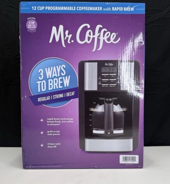Open Box Mr. Coffee Programmable 3-Way Brewing System 12-Cup Drip Coffee Makers