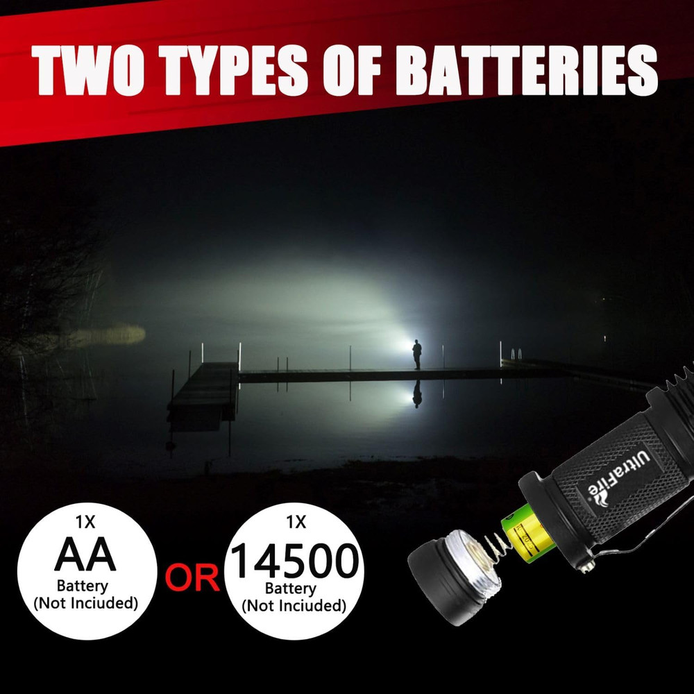 3 Pack Mini Flashlights Focus Adjustable SK68 Single Mode Tactical LED Flashligh