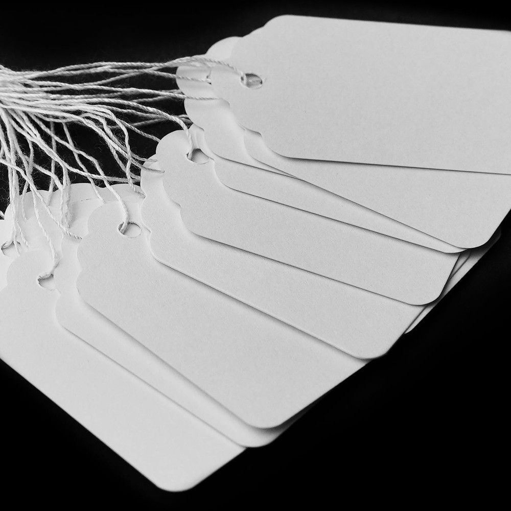 White Price Tags with String Mailing Shipping Tag Label set 1000 PCS