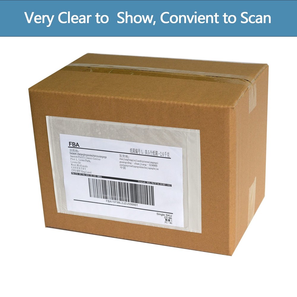 100 PCS 7"x10" Packing List Envelopes - Clear -Adhesive /Mailing Envelope Pou...