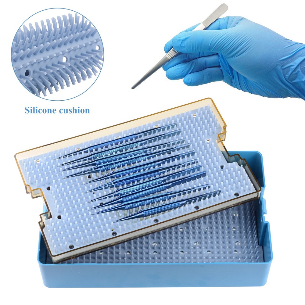 Double Layer Dental Sterilization Tray Disinfection Box for Holding Instruments