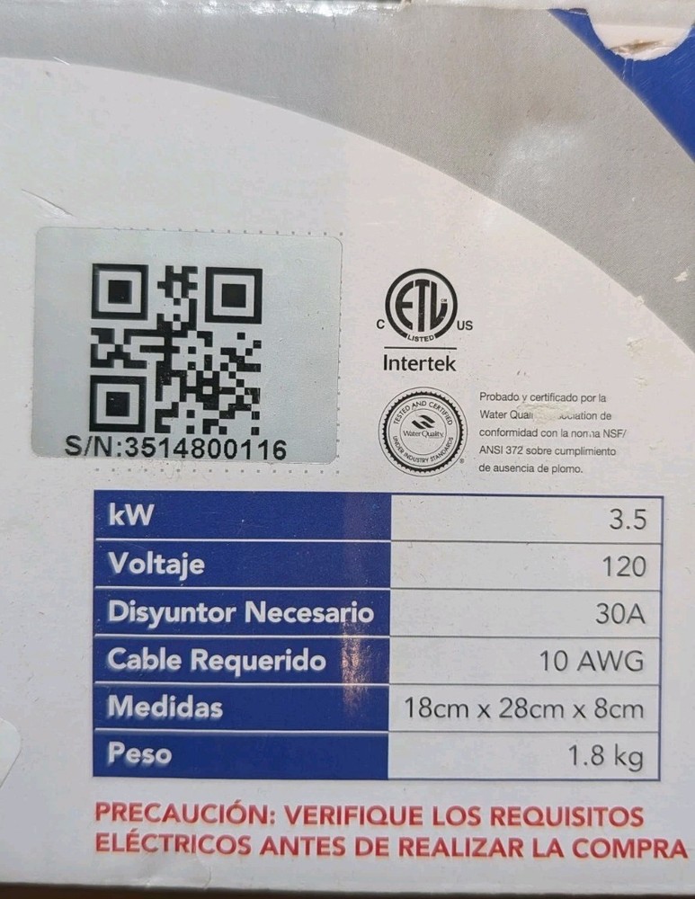 Ecosmart Tankless Water Heater POU 3.5