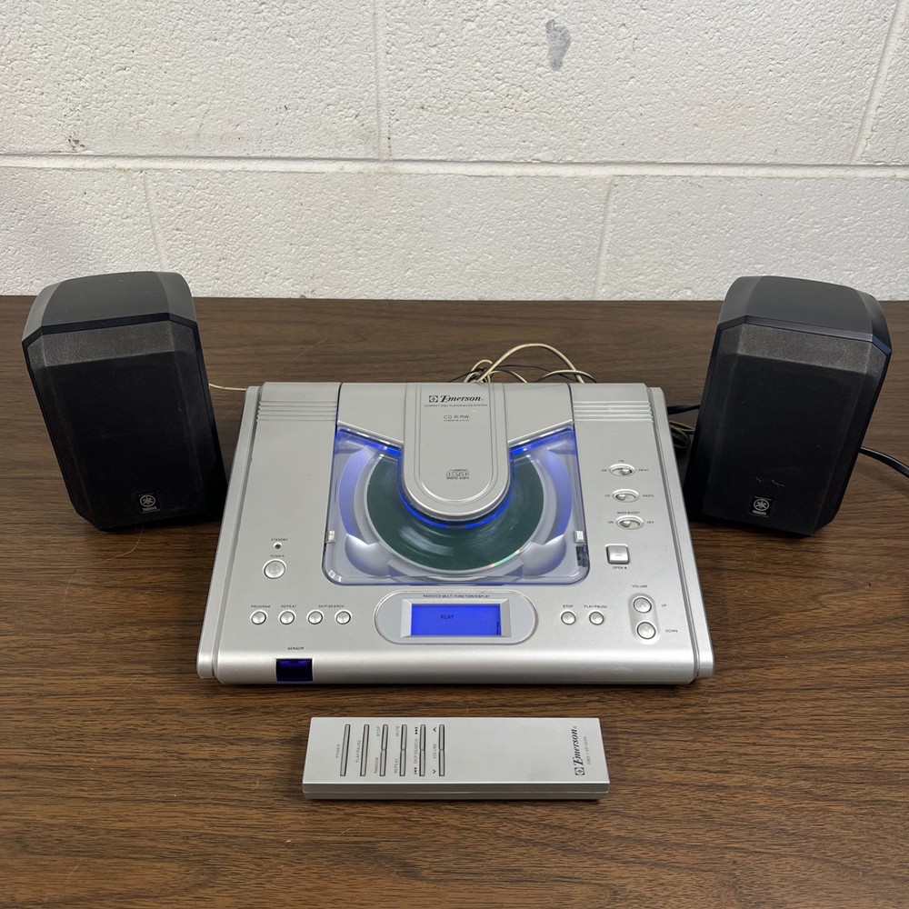 Emerson MS 7609 AM/FM Radio Compact Disc CD Player Micro System Retro Y2K Works
