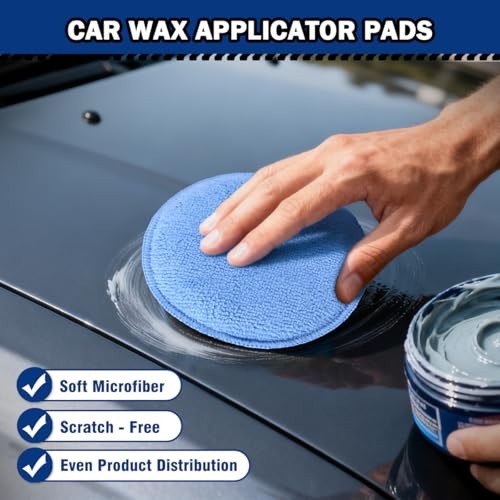 Car Wax Applicator Pad, Microfiber Applicator Pad for Buffing & Detail 12