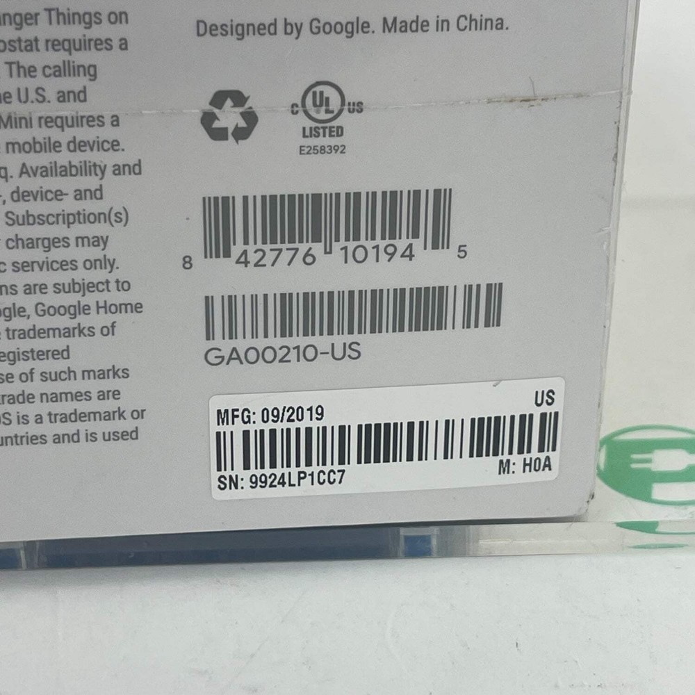 New Google Home Mini Smart Speaker GA00210-US