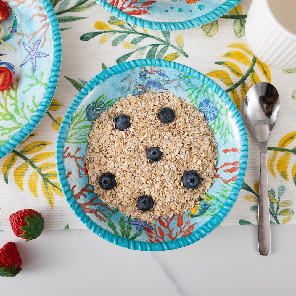 ZAROCRUS Coastal Dinnerware Sets, Ocean Theme Unbreakable Kitchen Plates and ...