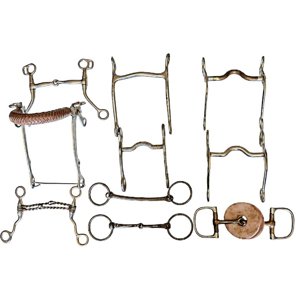 Vintage Western Bit Lot 10 Bits Curb Snaffle Mullen Pony Snaffle Hackamore