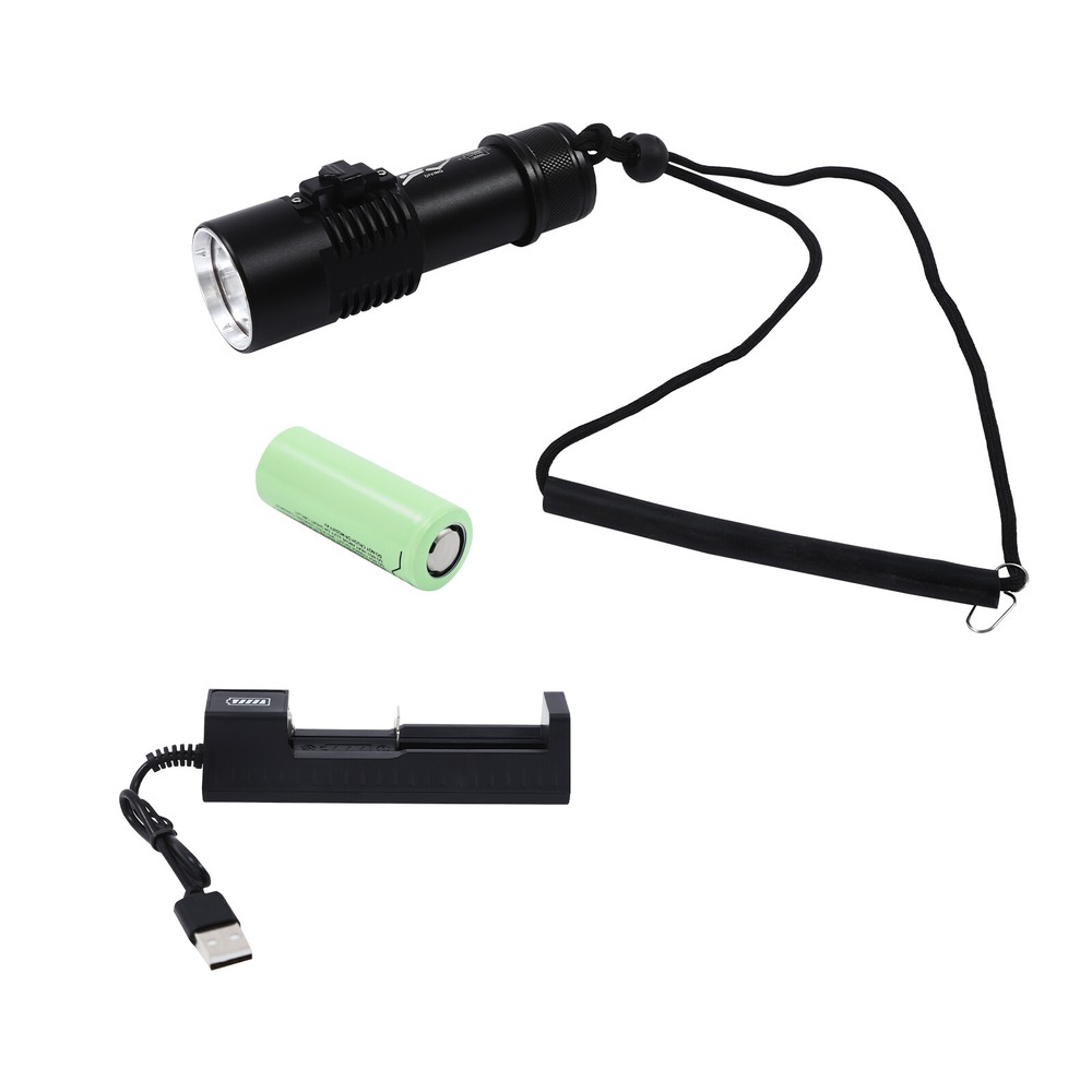 Submersible Flashlight, LED Dive Light, Waterproof Compact Bright Diving Torch