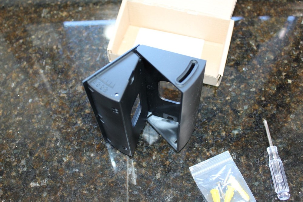 Exterior Camera Mount Adjustable Angle Black With Installation Hardware