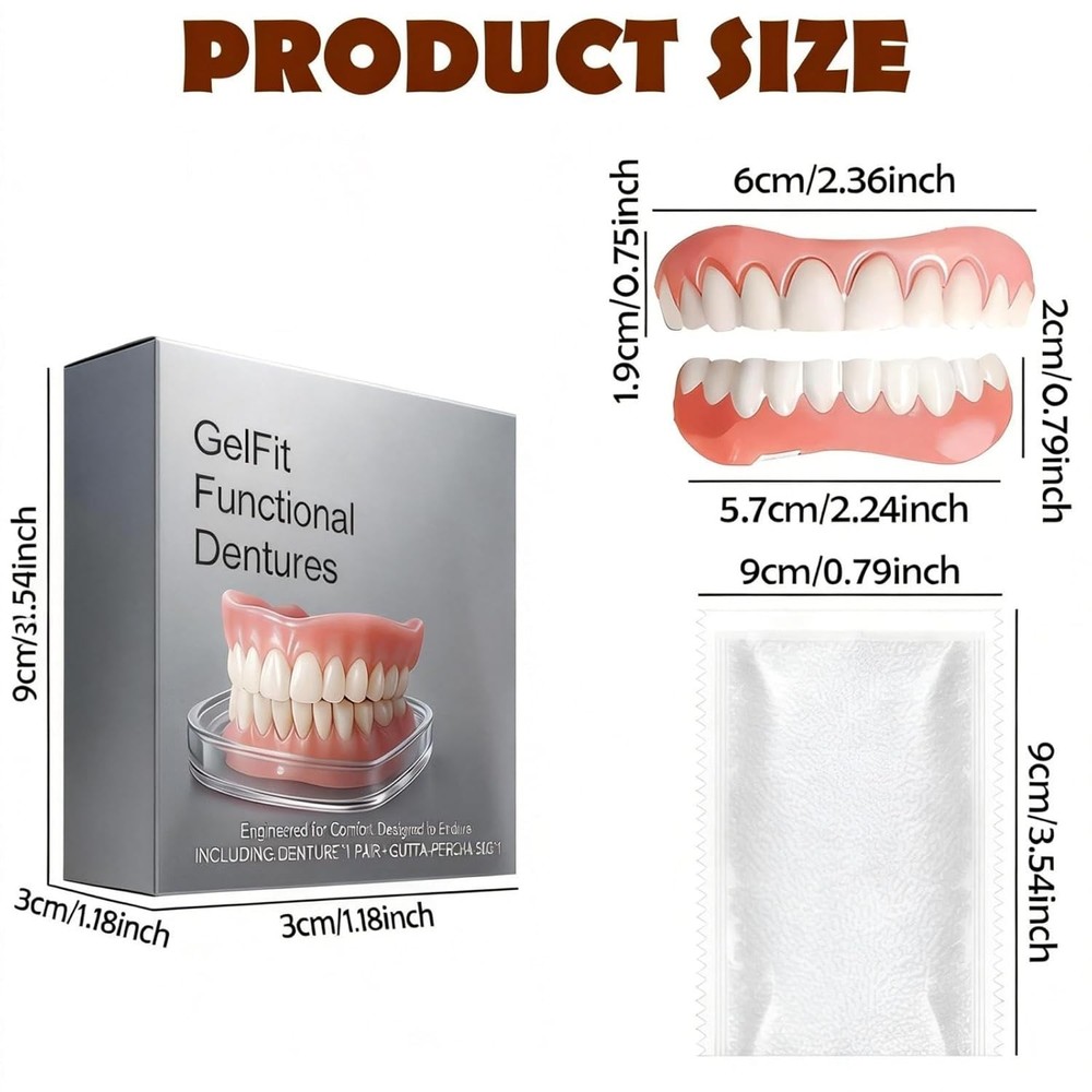 Full Set Silicone Dentures, Moldable Upper Lower Removable Custom Dentures