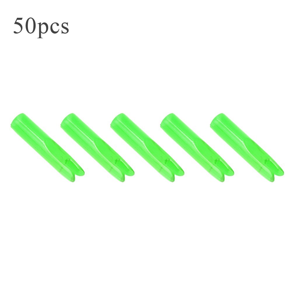 § Green 50Pcs Portable Plastic Bow Nock Insert Tail Archery Accessory