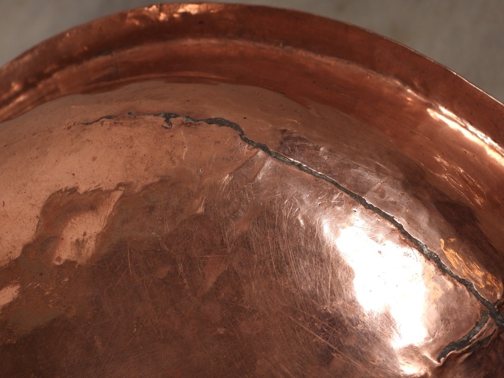 Vintage Handmade Copper Shallow Bowl