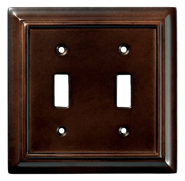Brainerd - Wood Architectural Double Switch Wall Plate - Walnut
