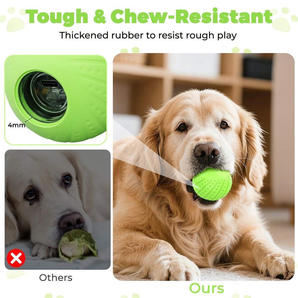 Remote Controlled Interactive Dog Ball Toy with Silent Motion LED Auto Avoidance