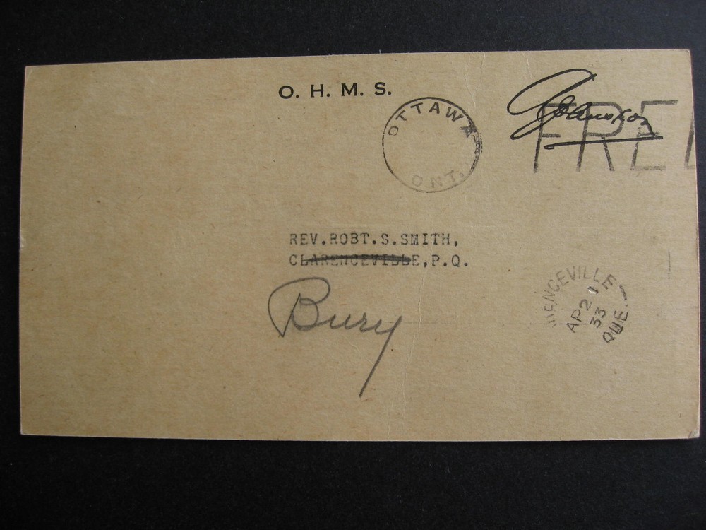 Canada OHMS Radio License fee postcard to Quebec