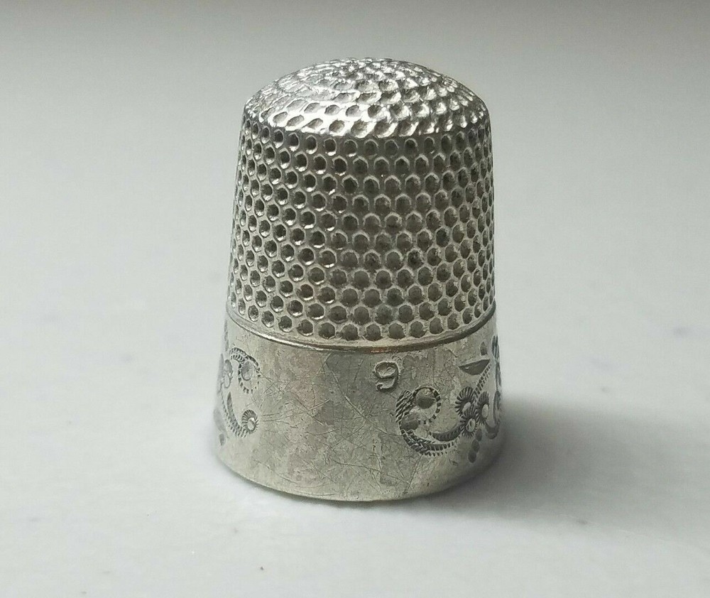 Antique Sterling Silver Scroll Band Thimble by Ketcham & McDougall * Circa 1900