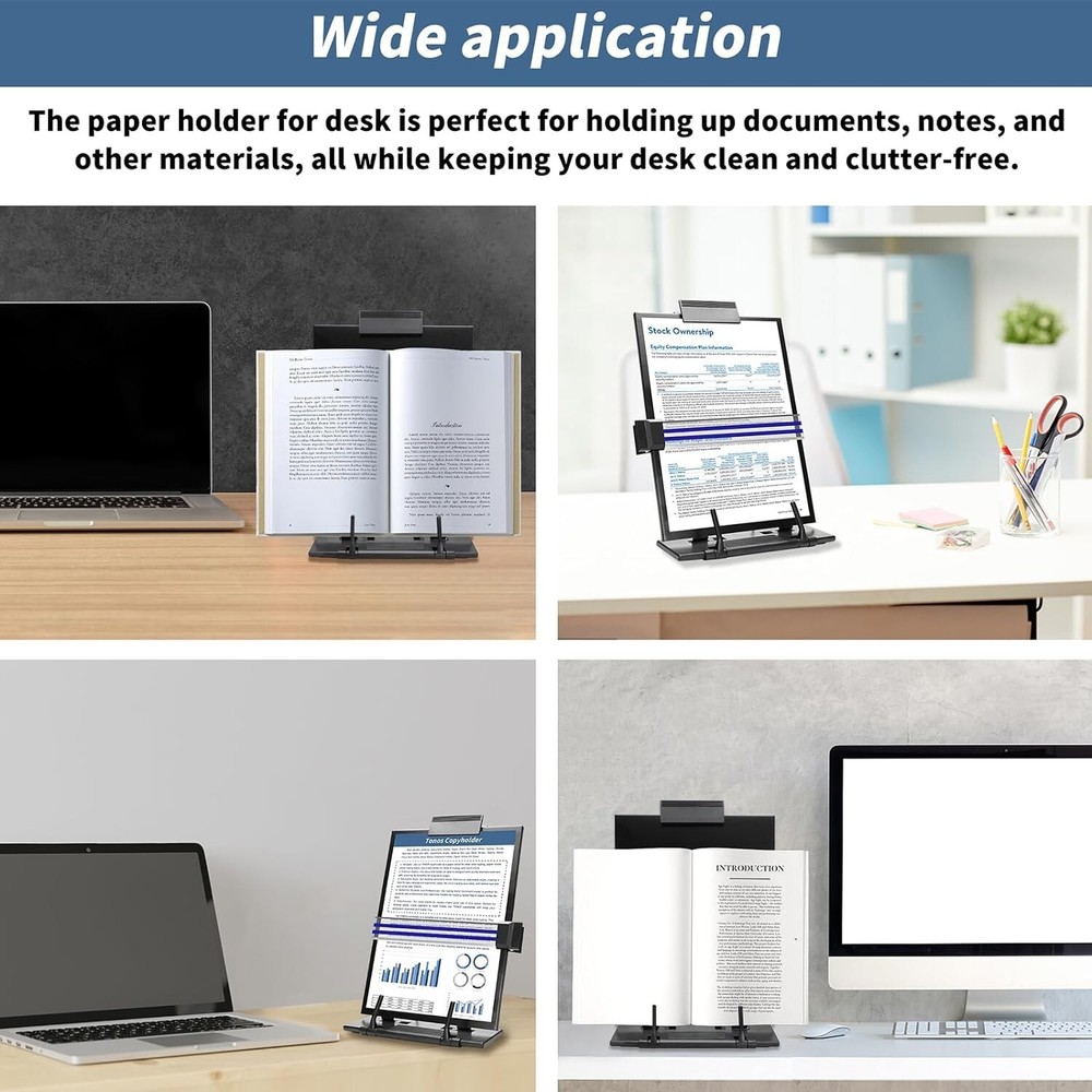 High Quality Metal Desktop Document Holder, Paper Stand for Desk When Typing
