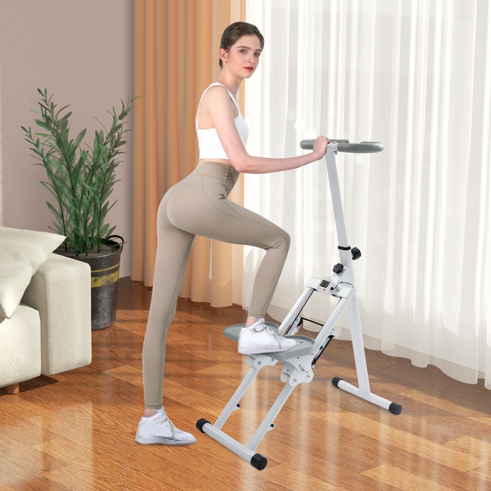 Foldable Stair Stepper Machine-Adjustable Vertical Climber For Full Body Workout