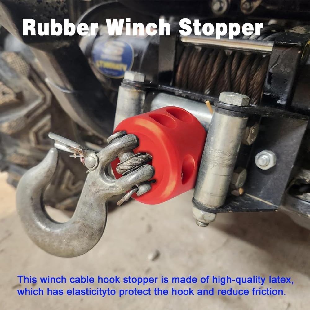 HAOBO Winch Stopper for Cable, Winch Cable Hook Stopper, Rubber Winch Cable S...