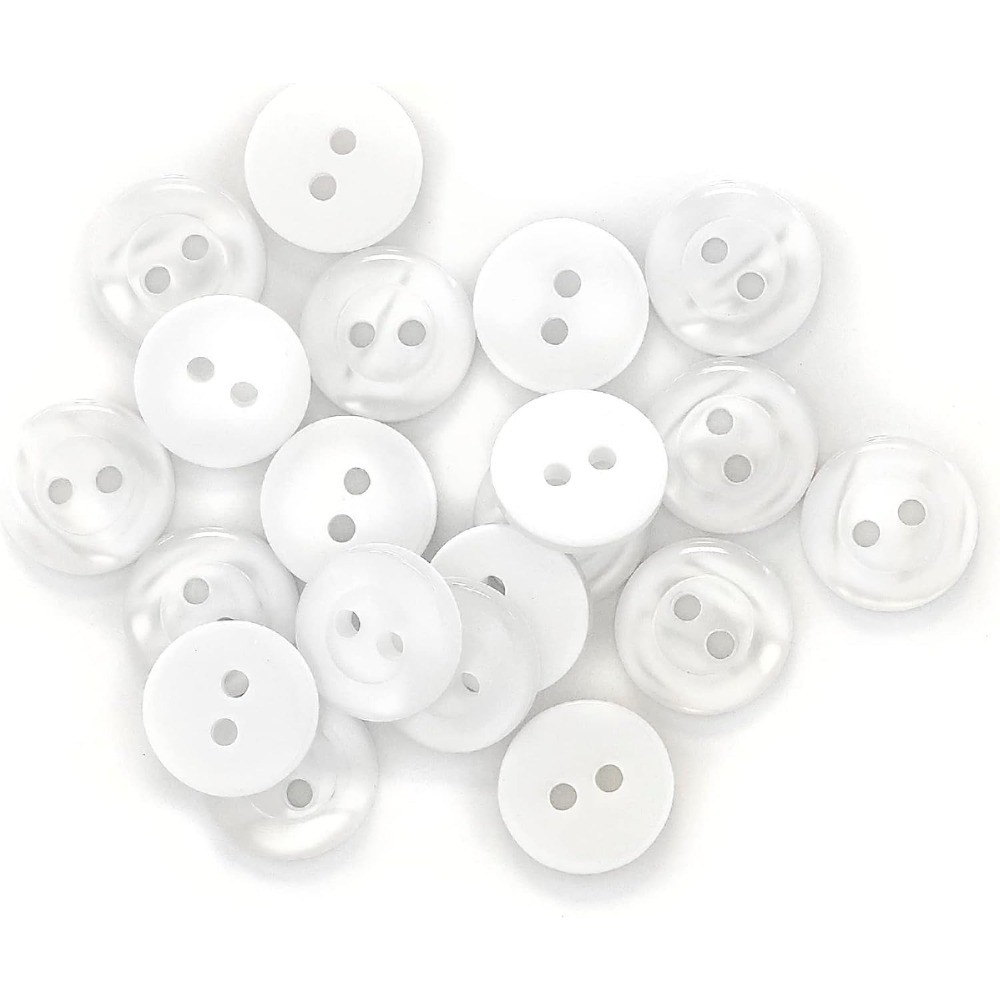 White Pearl Blouse Buttons 11mm 20 pcs Sewing Craft Replacement Buttons