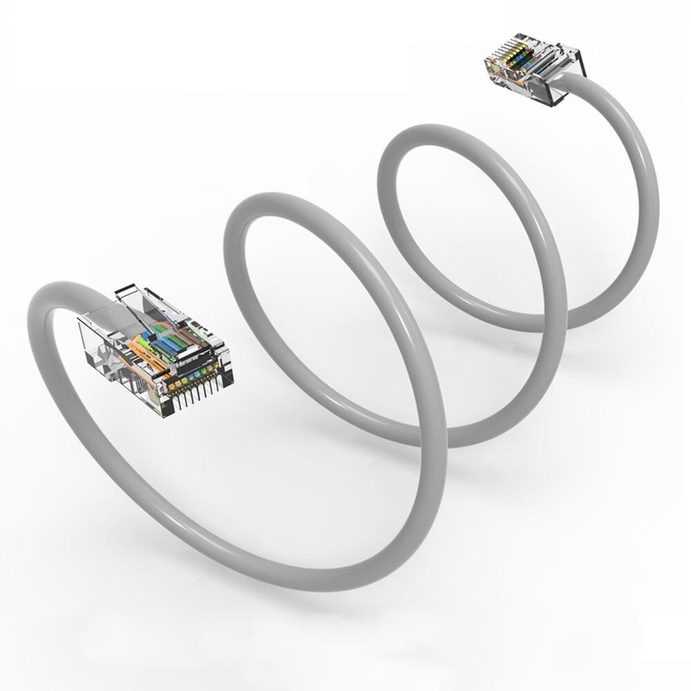6FT Cat5e RJ45 Ethernet LAN Network UTP Non-Booted Patch Cable Cord Copper Gray