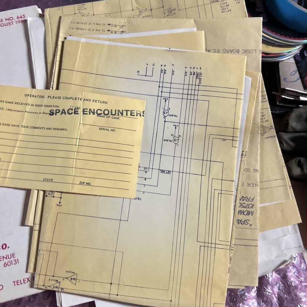 Original Space Encounters, Midway, Set, arcade video game manual