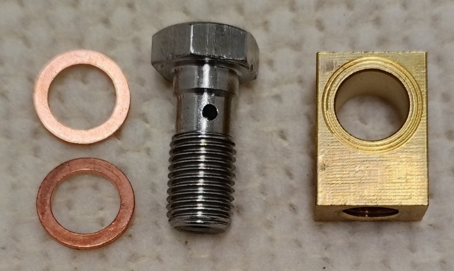 DEXTER / UFP TRAILER BRAKE CALIPER BRASS BANJO FITTING