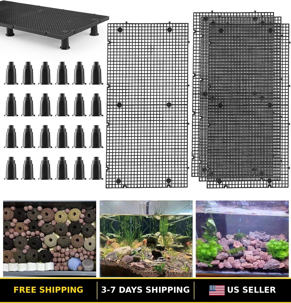 4-Pack Plastic Egg Crate for Fish Tank Filter & Aquarium Isolation Use