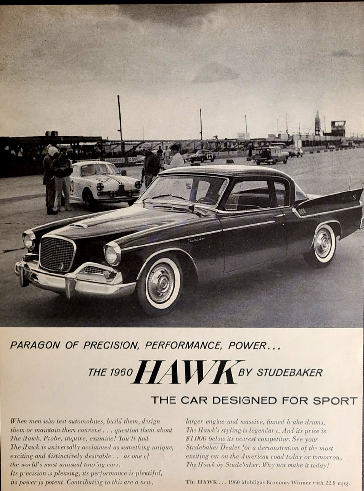 Studebaker Hawk Original 1960 Vintage Print Ad Wall Art