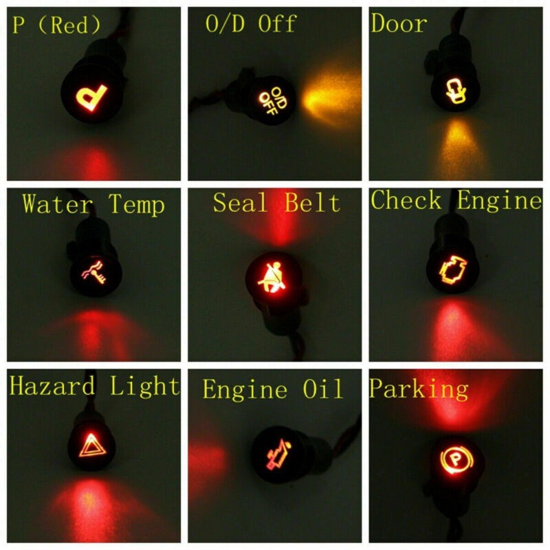 8 10 12 14mm Led Warning Pilot Light 12V LED Dash Panel Indicator Lamp Car Van