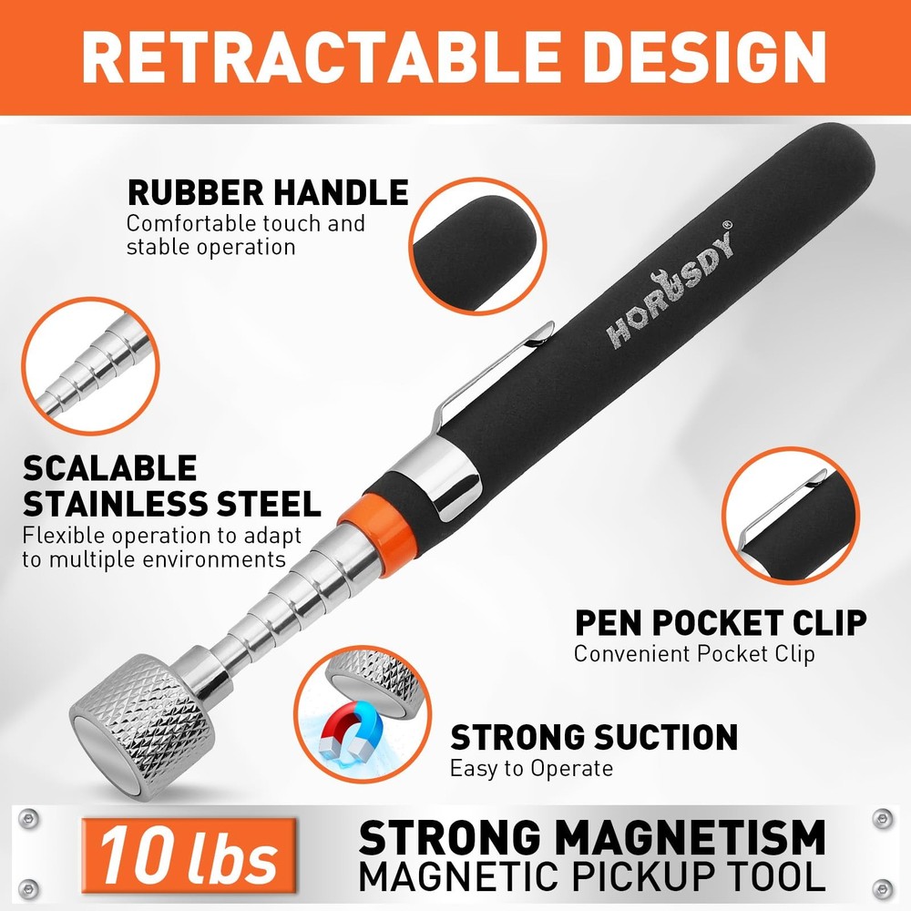 4 - PIECE Magnetic Pickup Tools Kit | Extendable Telescoping Magnet Pick Up T...
